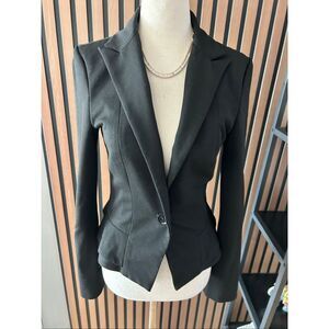 Express black jacket blazer stylish with ruffles size 0